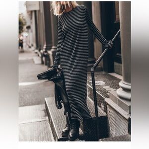 Mikuta Striped Lurex Sparkly Longsleeve Maxi Dress size Small